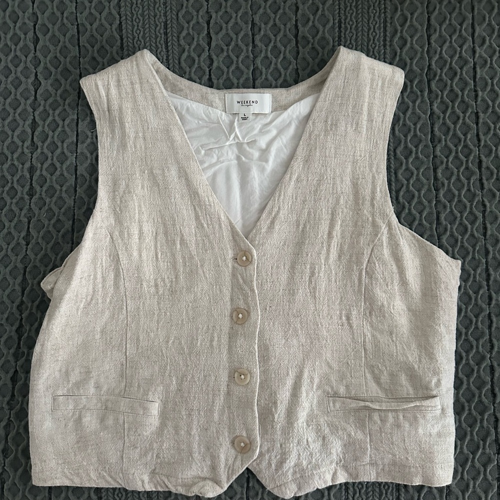 Wilfred Cream Button-Up Vest